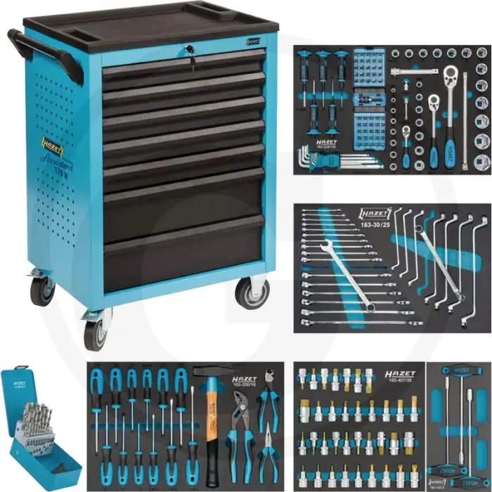 HAZET WERKSTATTWAGEN ASSISTENT® 204TLG INKL. 204 WERKZEUGE  HAZET BLAU  DRAAGVERMOGEN 480KG
