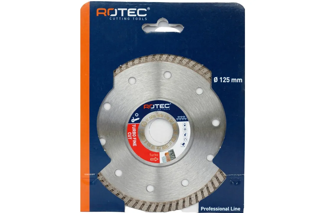 Rotec Diamant zaagblad turbo Fine cut  ø125xø22,2
