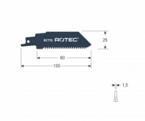 Rotec reciprozaagblad, RC770 / S555CTC (2st.)