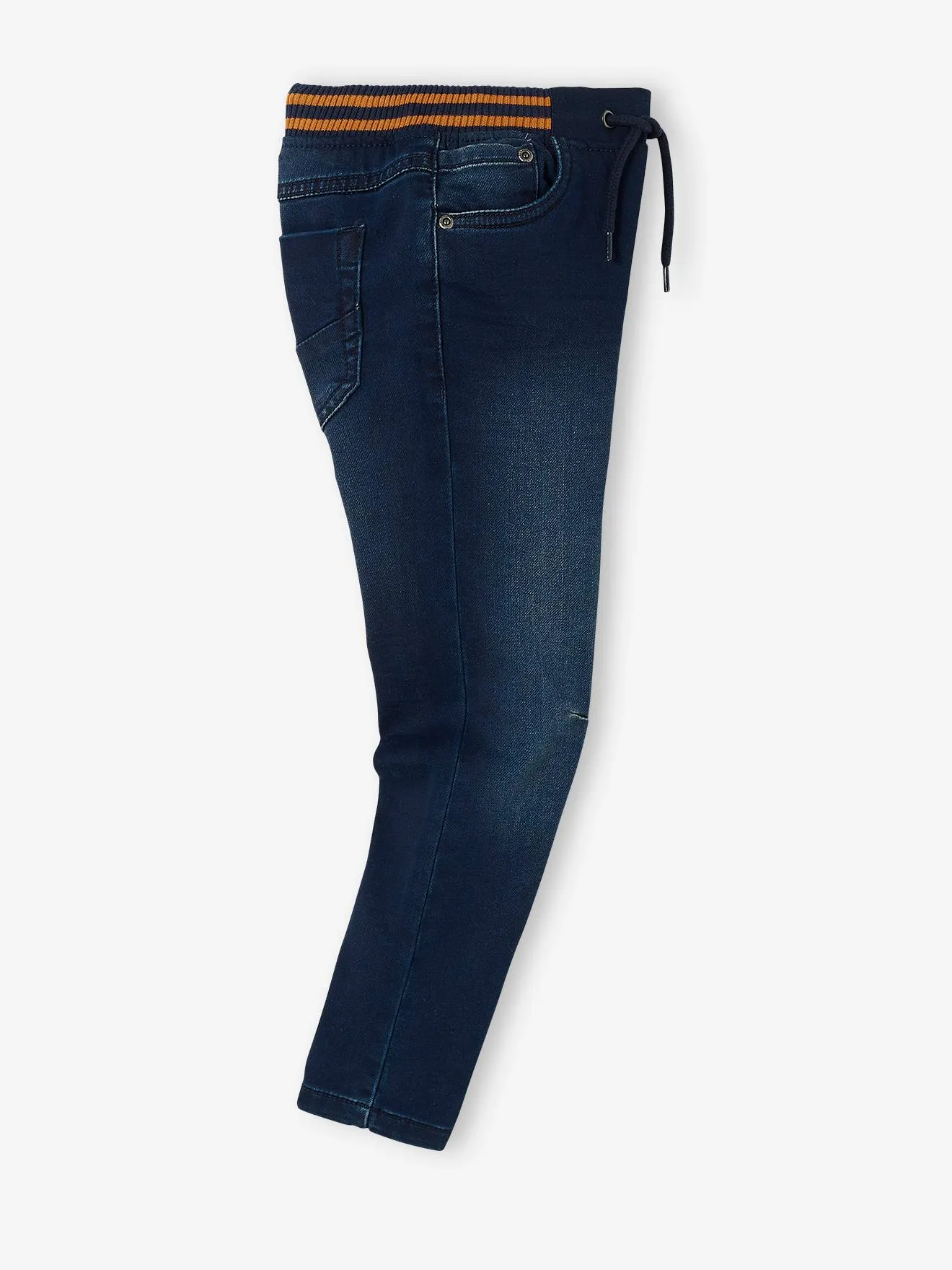 VERTBAUDET  RECHTE FLEECEBROEK JONGENS DENIM LOOK  ZWART DENIM